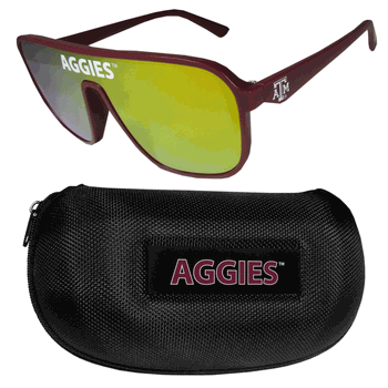 Texas A&M Aggies Shield Sunglasses with Case