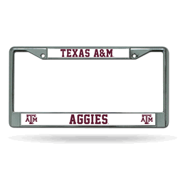 Texas A&M Aggies Standard Chrome Frame with Plastic Inserts 12" x 6" Car/Truck Auto Accessory