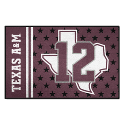 Texas A&M Aggies Starter Mat Accent Rug - 19in. x 30in. - "Texas Outline & 12" Logo