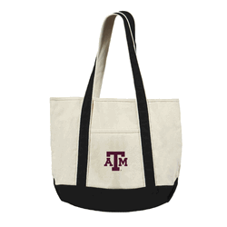 Texas A&M University Aggies NCAA Canvas Tote with Colored Strap