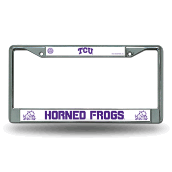 TCU Horned Frogs Standard Chrome Frame with Plastic Inserts 12