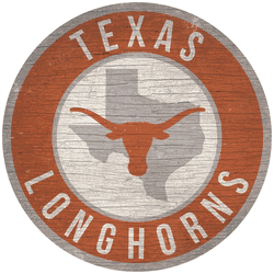 Texas Longhorns 12 in. Circle w/ State Sign