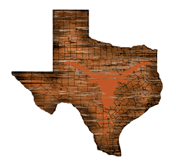 Texas Longhorns 12" Mini Roadmap State Sign