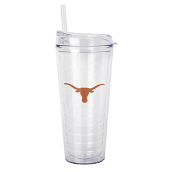 Texas Longhorns 22oz Flipside Dbl Wall Clear Tumbler