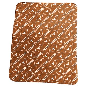 Texas Longhorns 50x60 Repeating Pattern Fleece Throw