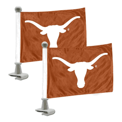 Texas Longhorns Ambassador Car Flags - 2 Pack Mini Auto Flags, 4in X 6in