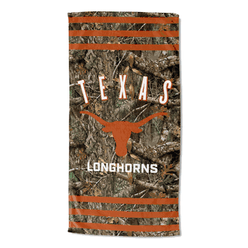 NCAA Texas Longhorns Real Tree Stripes Beach Towel