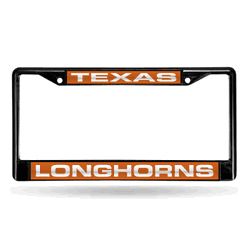 Texas Longhorns Black 12" x 6" Black Laser Cut Chrome Frame
