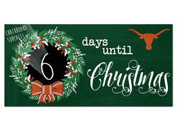 Texas Longhorns Chalk Christmas Countdown 6x12 Sign