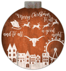 Texas Longhorns Christmas Village 12in Wall Art