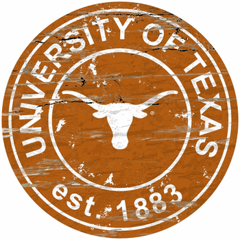 Texas Longhorns Distressed Round Sign