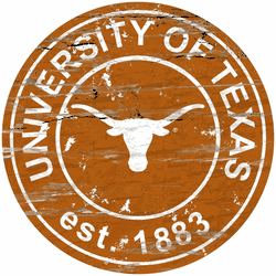 Texas Longhorns Distressed Round Sign