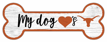 Texas Longhorns Dog Bone 6x12 Sign