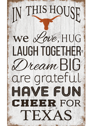 Texas Longhorns In This House 11x19 Sign
