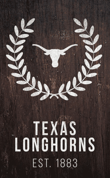 Texas Longhorns Laurel Wreath 11x19 Sign