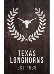 Texas Longhorns Laurel Wreath 11x19 Sign