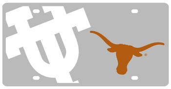 Texas Longhorns License Plate - Acrylic Mega Style