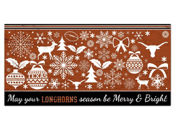 Texas Longhorns Merry and Bright 6x12 Sign