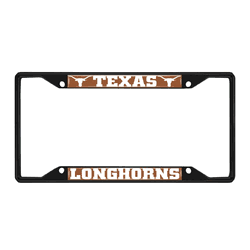 Texas Longhorns Metal License Plate Frame Black Finish