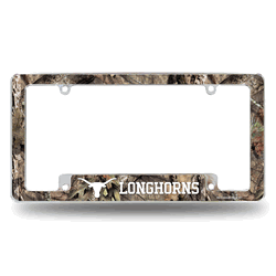 Texas Longhorns Mossy Oak 12" x 6" Chrome All Over Automotive License Plate Frame