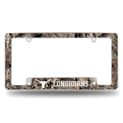 Texas Longhorns Mossy Oak 12" x 6" Chrome All Over Automotive License Plate Frame for Car/Truck/SUV