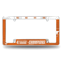 Texas Longhorns Multi Champ 12" x 6" Chrome All Over Automotive License Plate Frame
