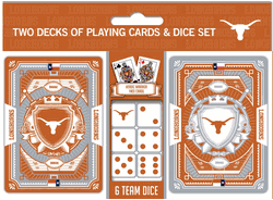 Texas Longhorns NCAA 2-pack Playing Cards & Dice Set