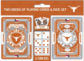 Texas Longhorns NCAA 2-pack Playing Cards & Dice Set