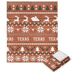 Texas Longhorns NCAA Xmas Time Silk Touch Throw Blanket 50X60 Inches