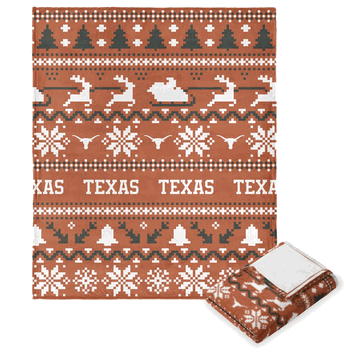 Texas Longhorns NCAA Xmas Time Silk Touch Throw Blanket 50X60 Inches