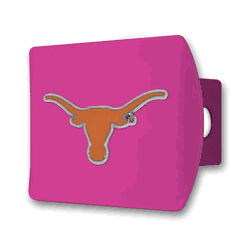 Texas Longhorns Pink Metal Hitch Cover with  3D Color Emblem