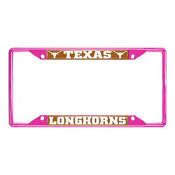 Texas Longhorns Pink Metal License Plate Frame - 6.25"x12.25"