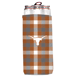 Texas Longhorns Plaid Insulated Slim Can Sleeve