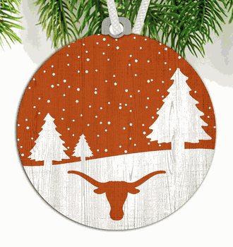 Texas Longhorns Snow Scene Ornament