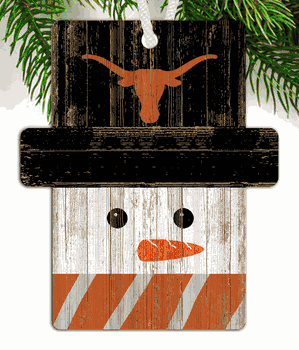 Texas Longhorns Snowman Ornament