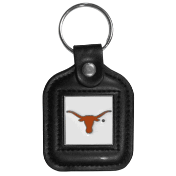 Texas Longhorns Square Leatherette Key Chain