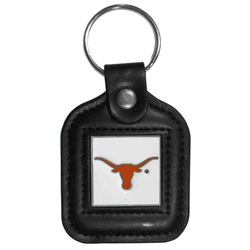 Texas Longhorns Square Leatherette Key Chain