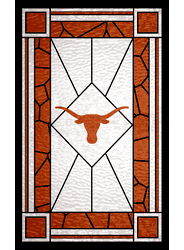 Texas Longhorns Stained Glass 11x19 Wood Sign