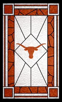 Texas Longhorns Stained Glass 11x19 Wood Sign