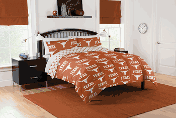 NCAA Texas Longhorns Longhorns Rotary Queen Bed In A Bag Set