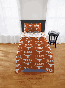 NCAA Texas Longhorns Longhorns Twin Rotary Bed In A Bag Set