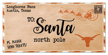 Texas Longhorns To Santa 6x12 Sign