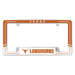 Texas Longhorns Two-Tone 12" x 6" Chrome All Over Automotive License Plate Frame