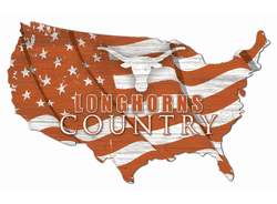 Texas Longhorns USA Shape Flag Cutout