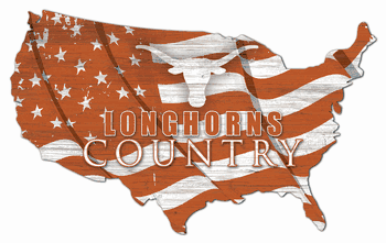Texas Longhorns USA Shape Flag Cutout