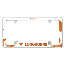 Texas Longhorns Wave 12" x 6" Chrome All Over Automotive License Plate Frame