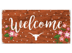 Texas Longhorns Welcome Floral 6x12 Sign