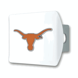 Texas Longhorns White Metal Hitch Cover with  3D Color Emblem