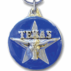 Texas Metal Key Chain with Enameled Details