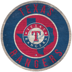 Texas Rangers 12 in. Circle w/ State Sign